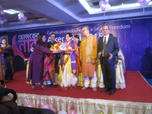 Receiving International Women's Day Award on 8 March 2015 at Dhaka, Bangladesh